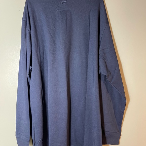 New England Patriots Cutter & Buck Big & Tall Long Sleeve Polo Navy New - Picture 7 of 9